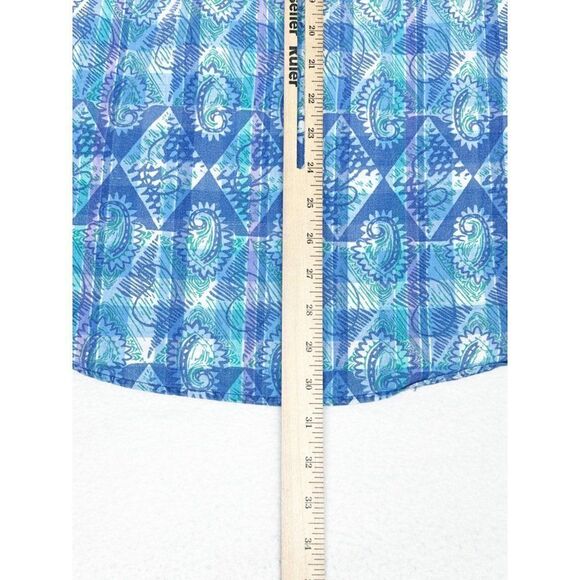 Vintage Chaps Ralph Lauren Shirt Medium Paisley Blue Purple Button Front - Picture 10 of 10